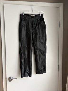 Abercrombie & Fitch Black Faux Leather High-Waist Pants